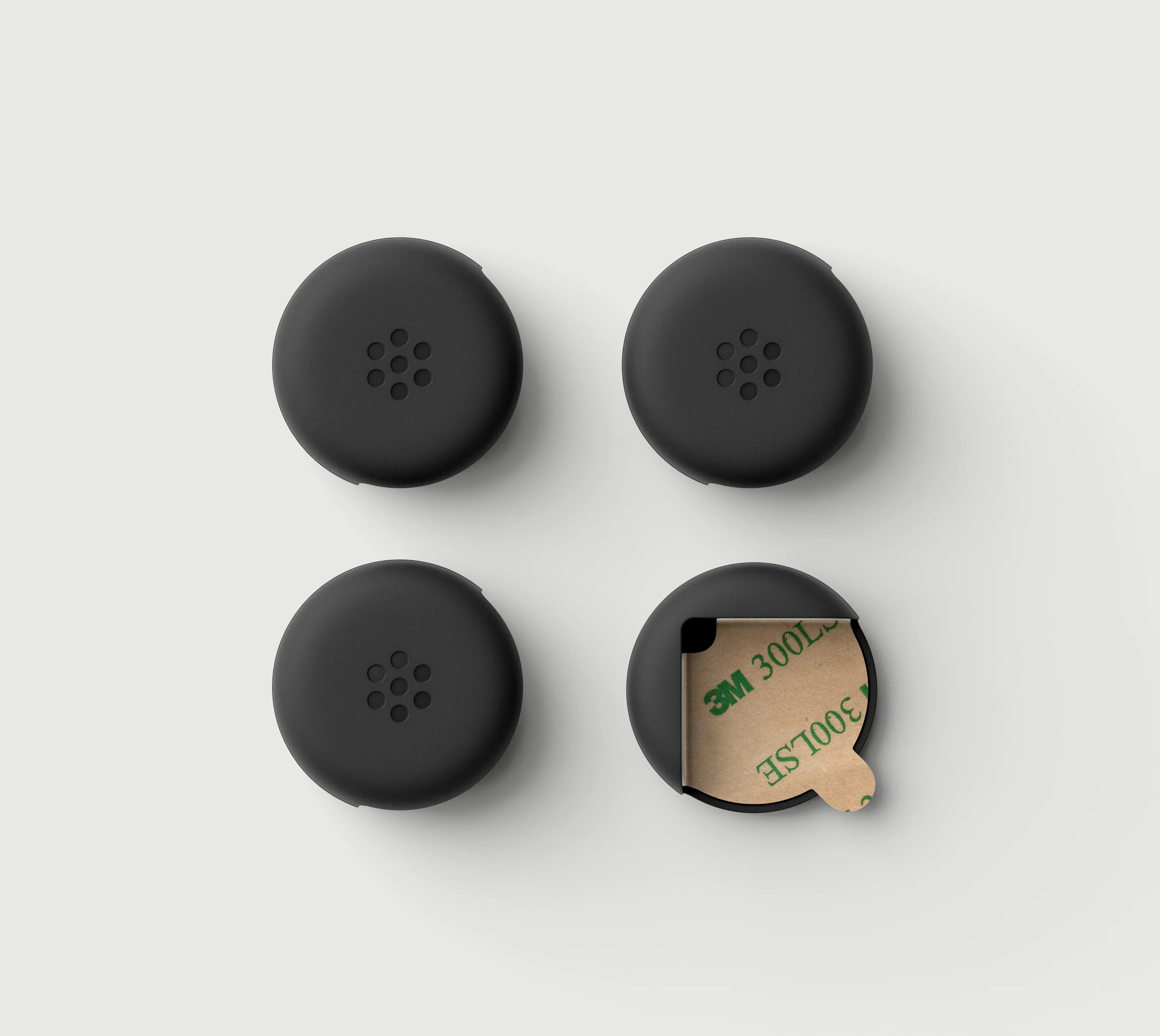 Pom Corner Protector — soft silicone babyproofing guard for sharp furniture corners in black